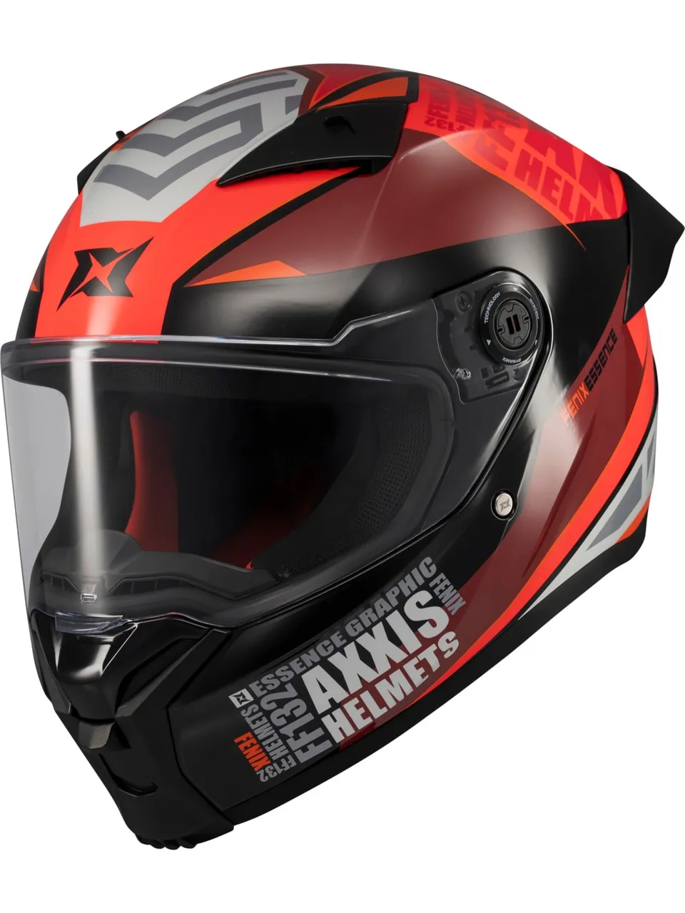 AXXIS FENIX ESSENCE B5 MAT KIRMIZI SİYAH FULL FACE KASK